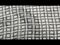 lo zecchino nero di GEO di colore di 124cm ha ricamato il tessuto per il vestito da sera