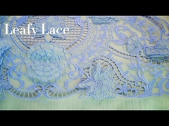 49 pollici Blu Color Floral 3D Tessuto ricamo laser per donne Abito e Fashion Design