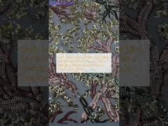 Tissu di ricamo a foglia di pacco di ricamo di pizzo Tissu di lusso durevole ed elegante Festa di nozze Occasioni Tissu di ricamo a pacco di ricamo