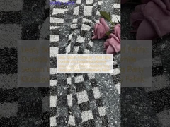 Stoffa a piatto con ricamo a foglie di sequin, elegante e resistente