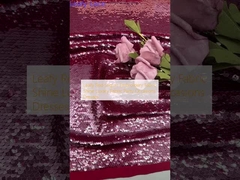 Fogli rossi di sequin ricamo tessuto lucente tessuto lussuoso Feste occasioni abiti