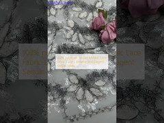 100% di poliestere Tissu di ricamo in pizzo metallico Luxury Breathe and Elegant Tissu di ricamo