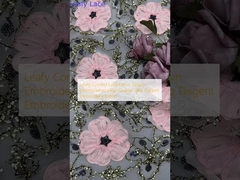 Tessuto di pizzo a corda a foglia, ricamo ricamato, pizzo di alta qualità, tessuto ricamo elegante