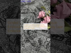 Tessuto di pizzo a corda elegante seghetto ricamato lussuoso tessuto ricamato di pizzo di alta qualità