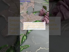 Ricamo di tessuto di pizzo con perline di pacco di fiori Elegante e respirabile Pacco di pizzo di pacco di lusso