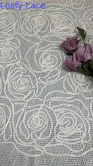 100% cotone avorio ricamato tessuto di pizzo larghezza 124 cm