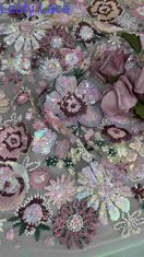 Semi-sparato di fiori di pacco di stoffa ricamata per le donne abito di moda