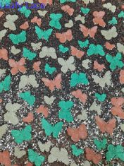 Tessuto ricamato a base di palette di fiori per stilisti di alta gamma