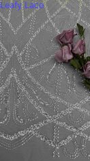 Perle e Tulle Tessuto a maglia Tessuto ricamato per abiti da sera Abbigliamento Marche di abbigliamento Fabbriche di abbigliamento