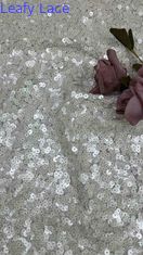 51 pollici colore avorio di alta qualità perline circolari biancheria da sera ricamo rete ricamo pizzo abito tessuto per abito da sera