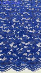 Colore blu chiaro Chenille Filato Floreale Scaloped Edge Tessuto di pizzo Da La Yard Abito Per Moda