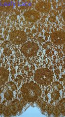 Colore marrone Chenille Filato Floreale Scaloped Edge Tessuto di pizzo By The Yard Abito Da Donna Abito