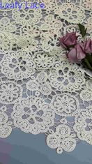 100% di cotone avorio floreale design elegante leggero e comodo tessuto di pizzo ricamato larghezza completa per abbigliamento di moda
