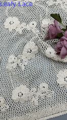Eco-friendly 100% cotone ricamo crochet ricamo pizzo tessuto con modello floreale morbido e confortevole