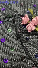 Tissu di pizzo ricamato a foglie di lusso 3D Fiorale Elegante Tessuto di ricamo da matrimonio