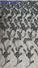 Stoffa di pizzo metallico di alta qualità Elegante matrimonio 60 Yards Stoffa ricamata