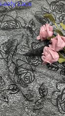 Tessuto di seta di poliestere di pizzo a corda elegante tessuto di seta ricamato di pizzo di seta tessuto di seta