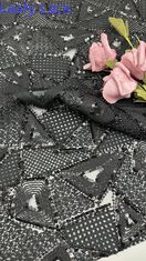 Fabbrica di pizzo a foglia 3D di colore floreale ricamo di tessuto elegante e respirabile tessuto di pizzo di pacco di lusso
