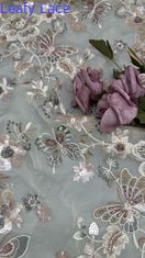 Colorato Sequin Floreale ricamato Tessuto di pizzo Decorativo Maglia fogliata personalizzata