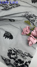 Elegante tessuto di maglia di Tulle Leggero per abiti da sposa Tessuto ricamato di pizzo