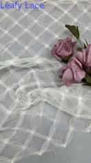 Tessuto di pizzo francese Chantilly Respirare Plaid Sequin Mesh Tessuto di pizzo Tessuto a foglia