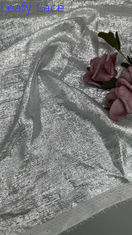 Illuminazione di tessuto di merletto di maglia di tulle 100% poliestere tessuto di merletto di maglia di foglie