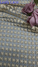Stoffa ricamata in pizzo metallico splendente splendente splendente abiti da sposa