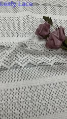Luxury 100% di cotone di foglia bianca pizzo effetto ondulato strisce per le donne signore abiti da sera di nozze