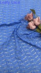 Effetto traforato in rete blu pizzo di alta qualità per abiti da sera artistici da sposa