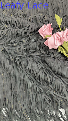 Tessuto di pizzo plissettato con cordoncino per abiti da sposa, colori personalizzati