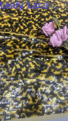 Tessuto ricamato con paillettes colorate di lusso personalizzato per abiti da festa