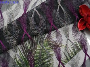 Tessuto colorato geometrico del ricamo di porpora domestica dei tessuti