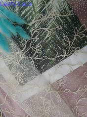 Pizzo floreale del tessuto di Dot Embroidery Flocking Flocked Mesh di Polka