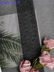Tessuto d'argento del pizzo di Lurex del tessuto metallico molle nero del pizzo per i vestiti