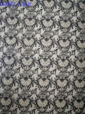 Tessuto ricamato in rilievo di lusso delicato nero del pizzo di 125CM