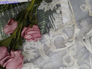Tulle Lurex Mesh Fabric Ivory Lace Fabric metallico per il vestito da sposa