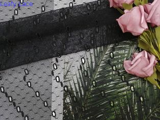 Occhiello nero Mesh Fabric di Dot Embroidered Mesh Lace Fabric del poliestere