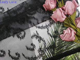 100 yarde del tessuto di 125CM Tulle Mesh Crochet Black Embroidered Lace