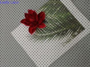 Dot Flocking Tulle Mesh Flocked nero Mesh Fabric