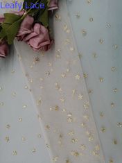 La stella metallica modella Tulle Mesh Fabric Women Dress Foil che stampa il rivestimento