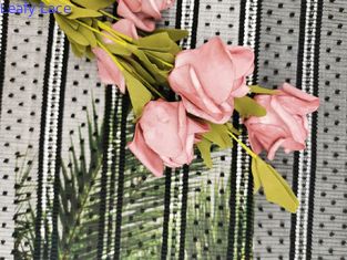Tessuto del pizzo di Mesh Pleated Dot Embroidery Striped