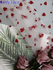 Il cuore rosso della bambina libera dell'azo ricamato merletta il vestito da sera del tessuto