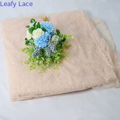 Tessuto ricamato puro OEKO - Tex Standard di Tulle del pizzo della sovrapposizione floreale crema