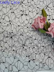 Filato nero che Cording due larghezza di Tone Lace Fabric Embroidered 142cm