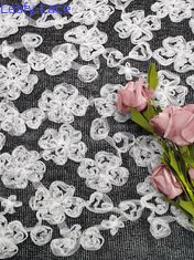 Applique del tessuto del pizzo ricamato fiore nero bianco di colore di contrasto