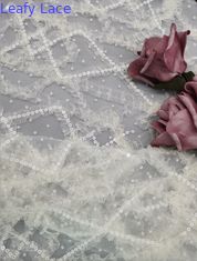 lo zecchino del fiore 3D ha ricamato il tessuto netto nuziale del pizzo di Tulle del tessuto con lo zecchino