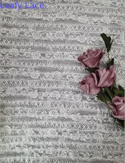 Tessuto 3D del pizzo ricamato poliestere molle bianco di Tulle 100%