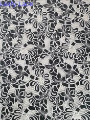 L'azo Tulle libera Mesh Printed Lace Fabric Black ha frantumato l'affollamento bianco