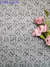 Azo 100% di Tulle Mesh Printed Lace Fabric del poliestere libero