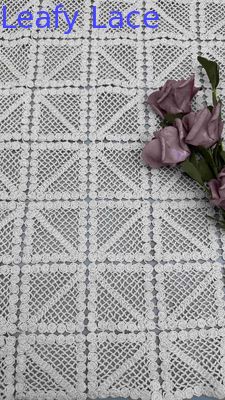 100% Cotton Ivory GEO High Quality Embroidered Lace Fabric Full Width For Fashion Women Clothing